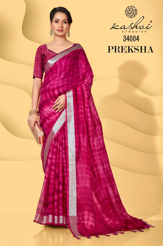 Kashvi Preksha Ethnic Wear Wholesale Georgette Printed Sarees Catalog